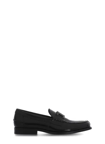 Tod's Leather Loafers In Black
