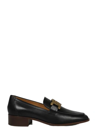 Tod's Leather Loafers In Black