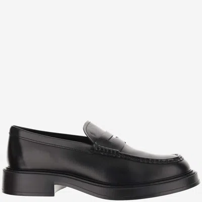 Tod's Leather Loafers In Black