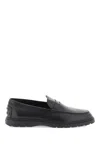 Tod's Smooth Leather Loafers In Black