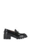 Tod's Women Leather Moccasin With Carrarmato Bottom In Black