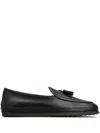 Tod's Leather Loafers In Black