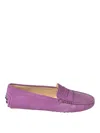 Tod's Suede Penny Loafers In Black