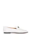 Tod's 5mm Logo Leather Loafers In Blanco