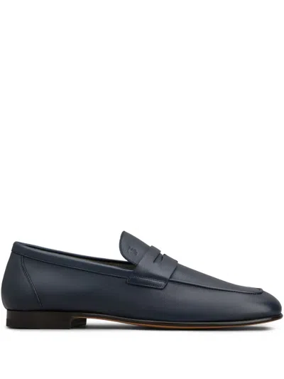 Tod's Leather Loafers In Blue