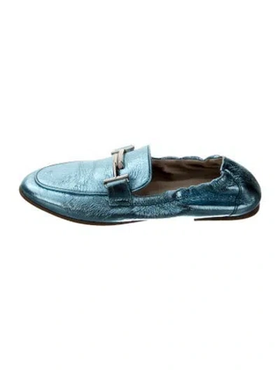 Pre-owned Tod's Leather Loafers In Blue