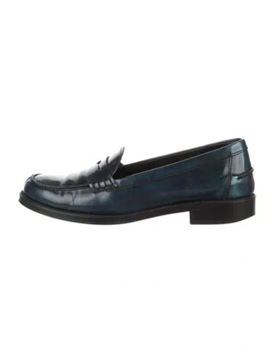 Pre-owned Tod's Leather Loafers In Blue