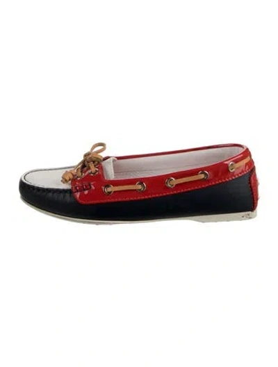 Pre-owned Tod's Leather Loafers In Blue/red/white