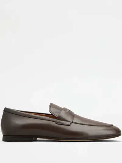 Tod's Leather Loafers In Brown