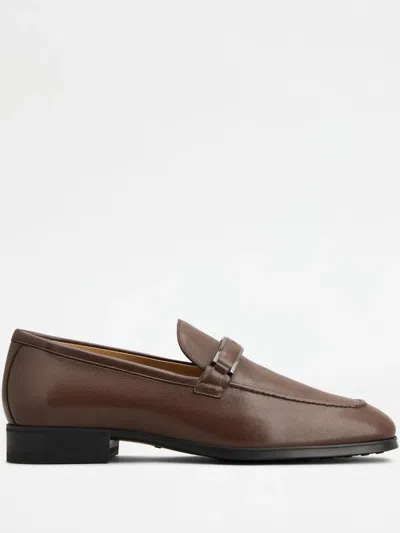 Tod's Leather Loafers In Brown