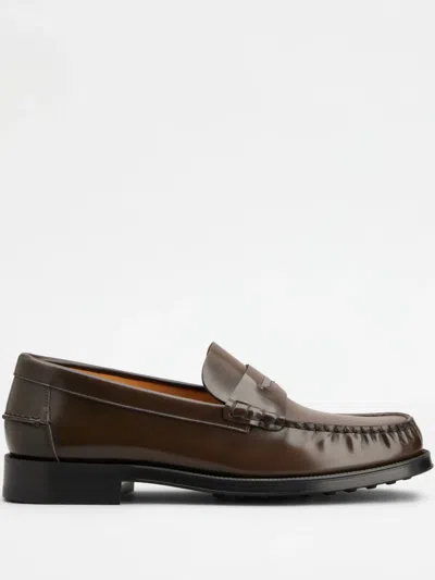 Tod's Leather Loafers In Brown