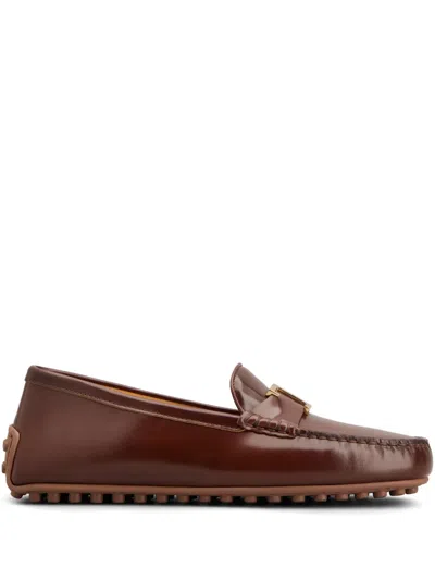 Tod's Leather Loafers In Brown