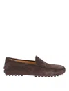 Tod's Brown Leather Loafers With Minimalist Design In Brown