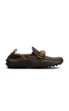 Tod's Leather Loafers Gold-tone Detail In Brown