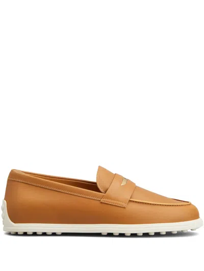 Tod's Leather Loafers In Brown