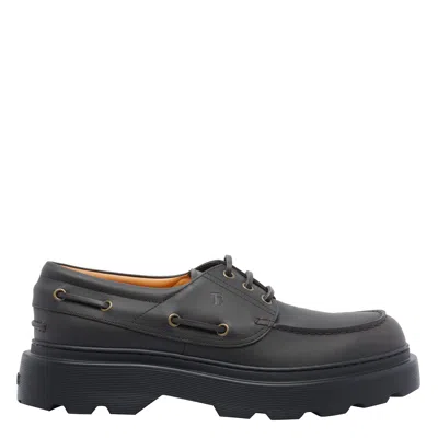 Tod's Leather Loafers In Brown