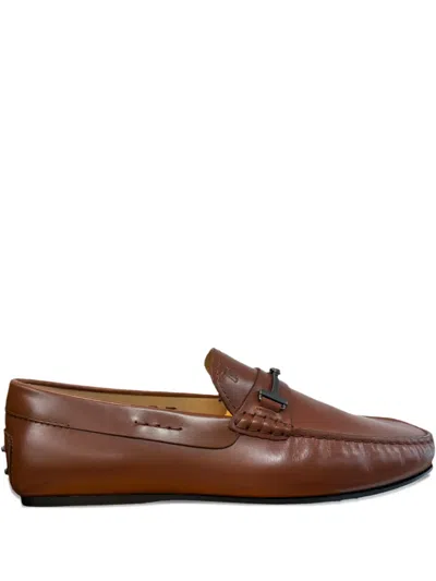 Tod's Leather Loafers In Brown