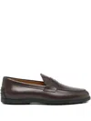 Tod's Brown Gommino Moccasin In Shiny Leather In Brown
