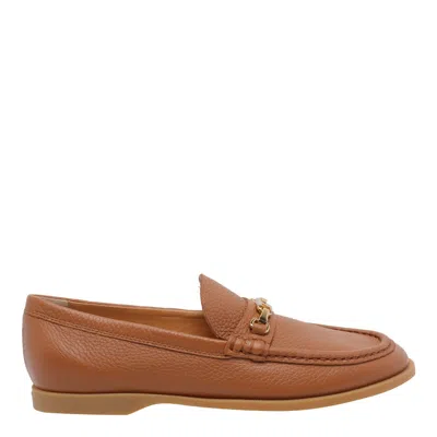 Tod's Leather Loafers In Brown