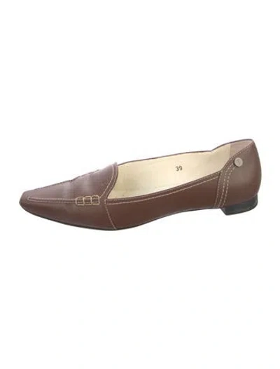 Pre-owned Tod's Leather Loafers In Brown