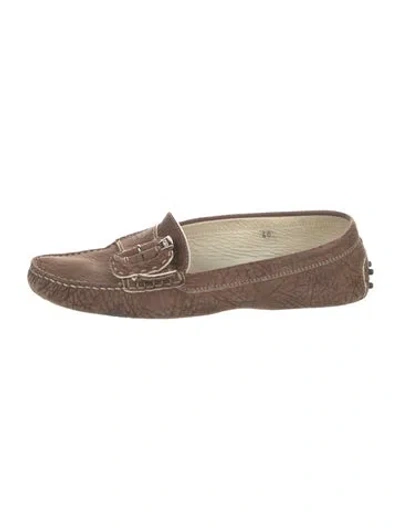 Pre-owned Tod's Leather Loafers In Brown
