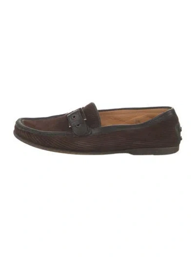 Pre-owned Tod's Leather Loafers In Brown