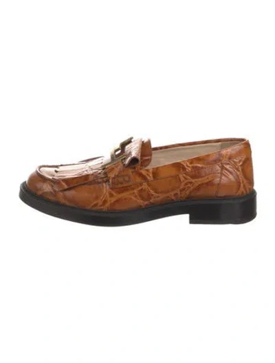 Pre-owned Tod's Leather Loafers In Brown