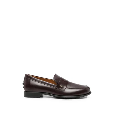 Tod's Leather Loafers In Brown