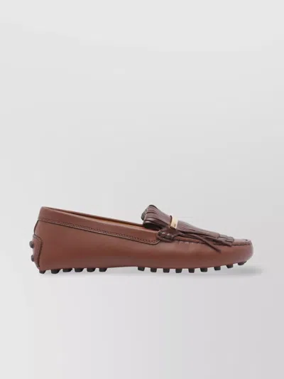 Tod's Leather Loafers In Brown