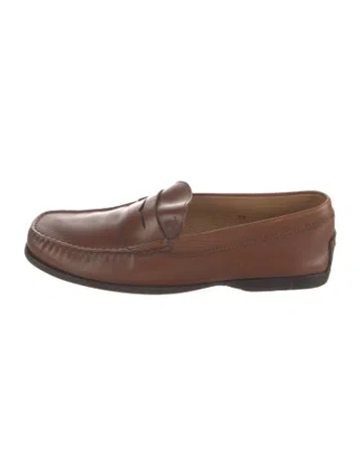 Pre-owned Tod's Leather Loafers In Brown