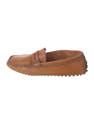 Pre-owned Tod's Leather Loafers In Brown
