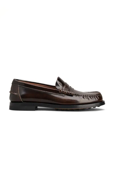 Tod's Leather Loafers In Brown