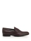 Tod's Embossed-logo Leather Loafers In Brown
