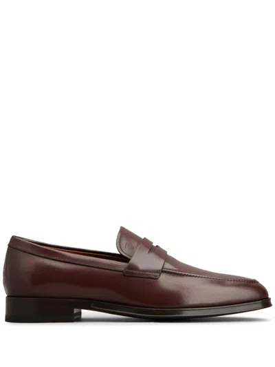 Tod's Leather Loafers In Brown