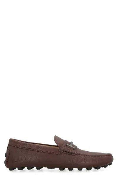 Tod's Leather Loafers For Men In Brown