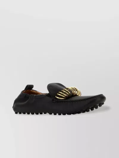Tod's Leather Loafers Gold-tone Detail In Brown
