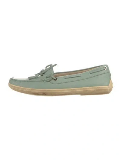 Pre-owned Tod's Leather Loafers In Green