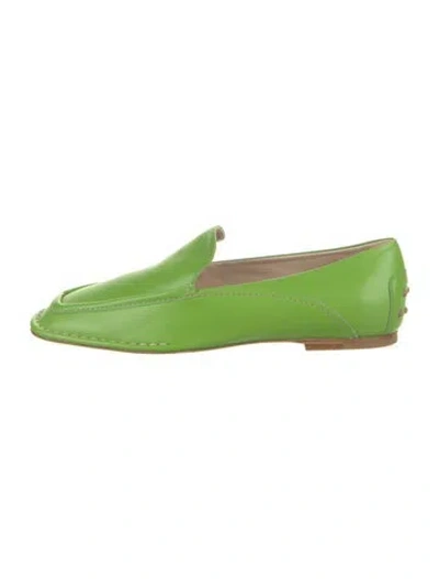 Pre-owned Tod's Leather Loafers In Green