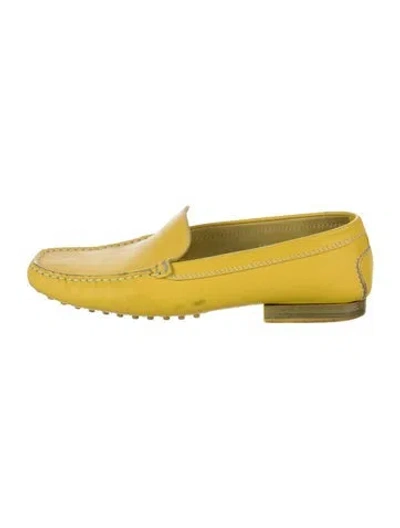 Pre-owned Tod's Leather Loafers In Green