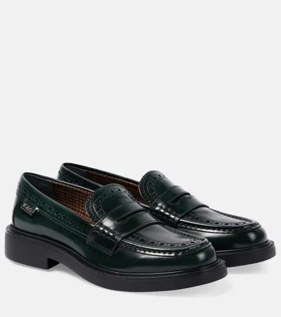Tod's Leather Loafers In Green