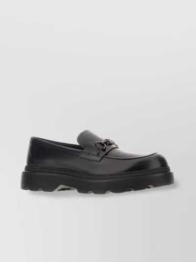 Tod's Leather Loafers Metal Detail In Black