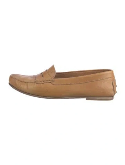 Pre-owned Tod's Leather Loafers In Neutral
