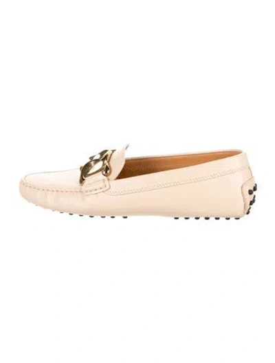Pre-owned Tod's Leather Loafers In Neutral