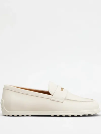 Tod's Leather Loafers In Neutrals