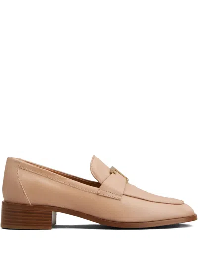 Tod's Leather Loafers In Neutrals