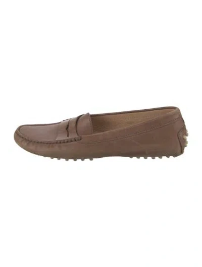 Pre-owned Tod's Leather Loafers In Neutrals