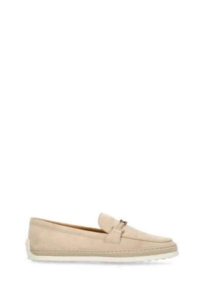 Tod's Leather Loafers In Neutrals