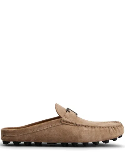 Tod's Leather Loafers In Neutrals