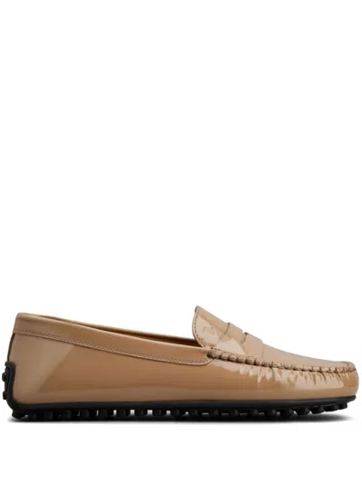 Tod's Leather Loafers In Neutrals