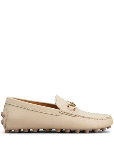 Tod's Gommino Macro 52 K T Chain Loafers In Ecru